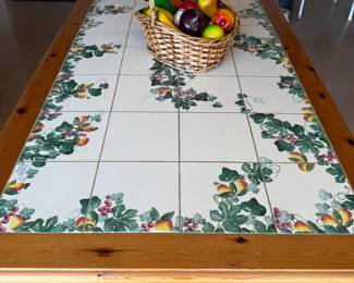 Italian made tile and pine country table 