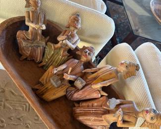 Wooden hand carved wall sculptures 