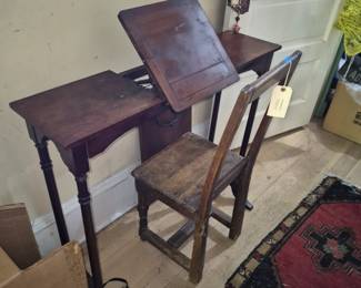 Antique tilt top hall desk