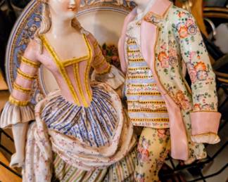 Large Meissen couple... Gorgeous. They are damaged and ready to be repurposed in an assemblage or your decor