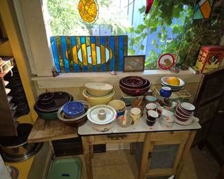 Antique Enamel topped kitchen table