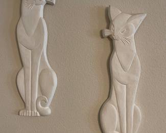 Chalk-ware Cats from Germany, made in 1946
