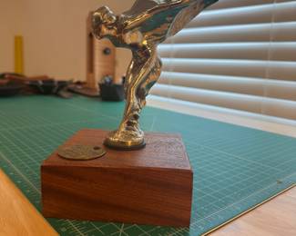 Very rare antique 1926 Rolls-Royce spirit of ecstasy hood ornament  with original key fob and chassis number