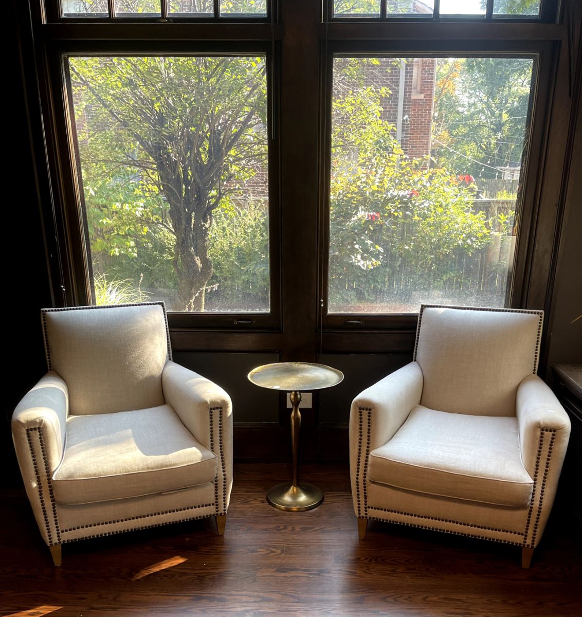 Chairs: RH -Marcel club chairs (2) Table: Arhaus -Manhattan Martini table