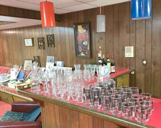 VINTAGE PHARMACY BARWARE GLASS SETS