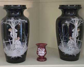 ANTIQUE MARY GREGORY VASES