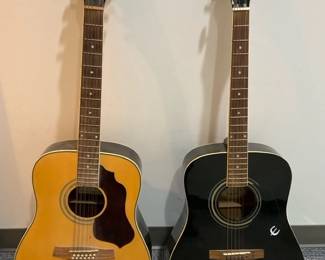 Epiphone DR100 Acoustic Guitar  Ibanez SGT 12 String, 2 Stands