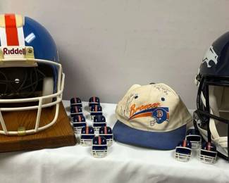 Bronco Helmet, Helmet Phone 12 Sm. Bronco Helmets Signed Baseball Cap