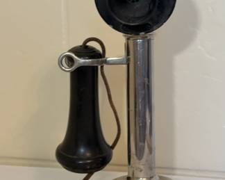 Antique Chrome Candlestick Telephone 