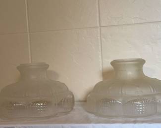 Two Vintage Aladdin Frosted Lamp Shades 