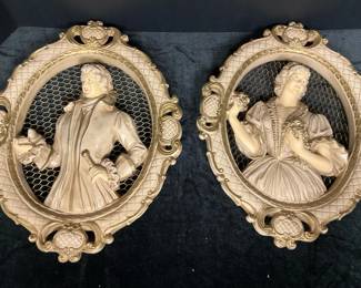 Vintage 1958 Universal Statuary Corp. Wall Plagues 