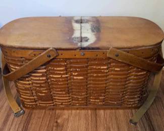 Iowa Hawkeye Weaved Bamboo Basket