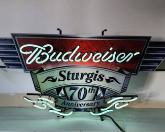  005 Budweiser Sturgis 70th Anniversary Neon Sign
