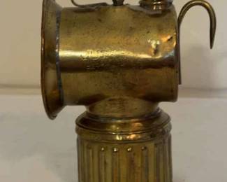 Antique Brass Carbide Miners Light Justrite 