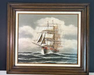 Langanesi Clipper Ship Oil Painting