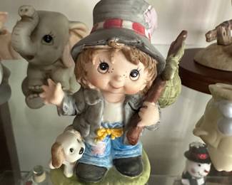 vintage Homco Hobo Boy with Dog figurine