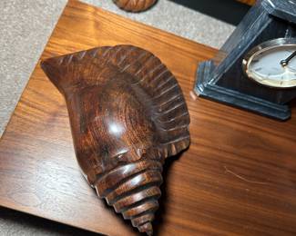 hand-carved ironwood conch