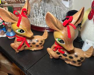 vintage Arnart Creations ceramic deer figurines