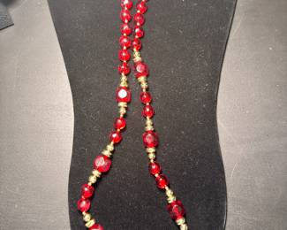 Red long necklace