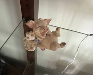 Shelf Hanger Cute Chunky Lazy Pork Butt Pig Piglet Figurine Statue