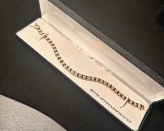 Sapphire & Diamond Accent Tennis Bracelet