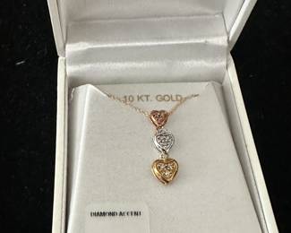 10 karat gold necklace with diamond accent