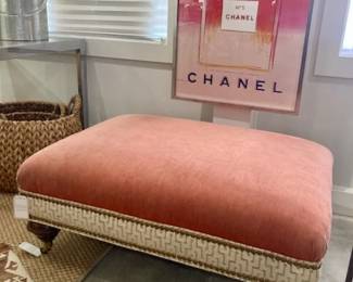 Antique Rose Upholstered Ottoman