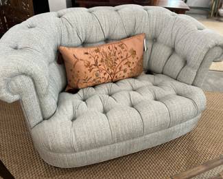 Blue Upholstered Loveseat