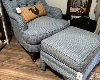 Upholstererd Club Chair with Ottoman