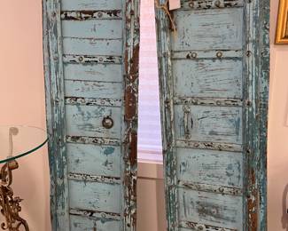 Pr. Antique Decorative Blue Doors