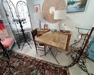 Vintage Wicker Folding Table