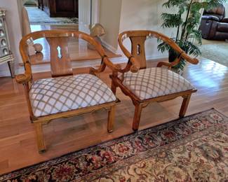Set includes Chinese Chippendale sofa, love seat, chairs, and coffee table