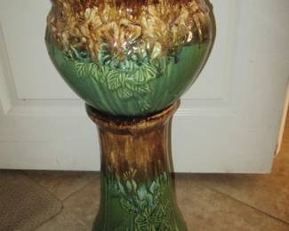 "Roseville"Pottery Jardiniere on Base,                                        Size:  10" Wide X 22" High