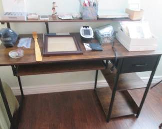 Computer Desk, Raised Shelf & Pull-Out Keyboard,        47" X 21" X 36" High