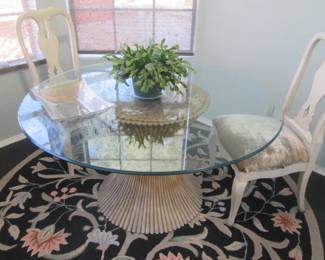 54" Glass-Top Table By McGuire Furniture