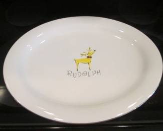 Pottery Barn Reindeer Platters, Oval Size:  13" X 17"