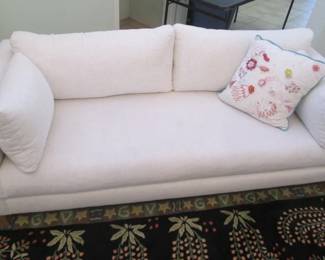 Contemporary Sofa By Crate & Barrel, Off-White Flat-Woven Fabric, 80" X 36" X 26" High