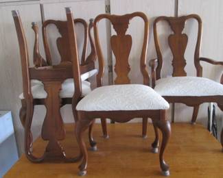 Traditional Fiddle-Back Dining Chairs By American Drew, 1-ArmChair & 3-Side Chairs