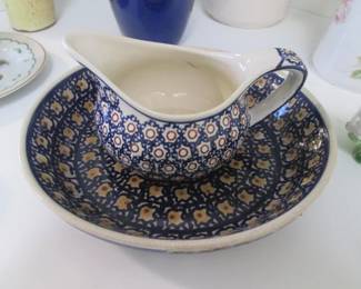 Creamer & Underplate, Boleslawiec B9, Poland