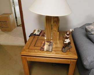 Vintage Lamp And Vintage Oak Table
