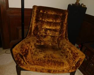 VINTAGE MCM ADRIAN PERSALL TUFTED GONDOLA SIDE CHAIR 1 OF A PAIR