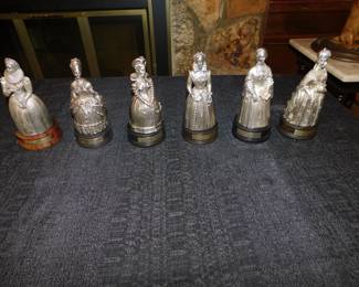 Rare Gorham Silver Plate Bells Complete Set Of 6 "Women Who Changed History"
