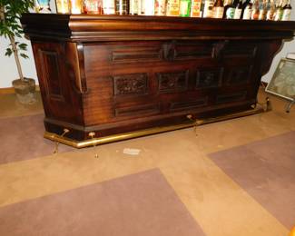 CUSTOM MADE DRY BAR AND BRASS RAIL