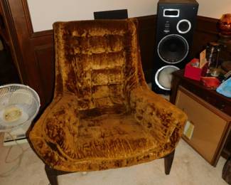 VINTAGE MCM ADRIAN PERSALL TUFTED GONDOLA SIDE CHAIR 2 OF A PAIR