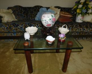 VINTAGE GLASS TOP TABLE