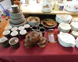 Vintage Casual Ceram 9012 Electra Regency Dinnerware MCM Retro Brown