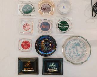 VINTAGE ASH TRAYS INCLUDING RARE LIBYA OFFICERS CLUB ASH TRAY