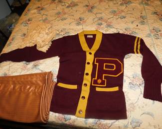 VINTAGE LETTER SWEATER PETERSBURG VA. HIGH SCHOOL SWEATER 1953