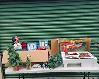 Christmas From The Basement Part 2 Mystery Lot Train Candles Burlap Trees Etc