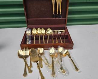Vintage International Silver Company E.P Korea Gold Colored Silverware